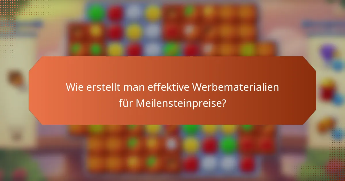 Wie erstellt man effektive Werbematerialien für Meilensteinpreise?